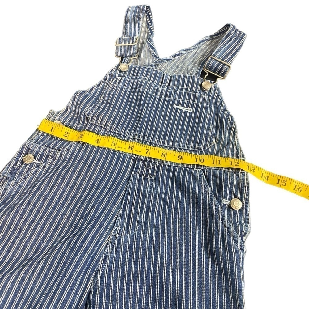 GAP Y2k Blue White Stripe Railroad Overalls Bibs Size XS - Picture 5 of 6